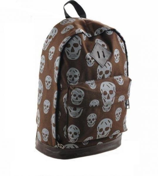 Mochila caveiras Marrom